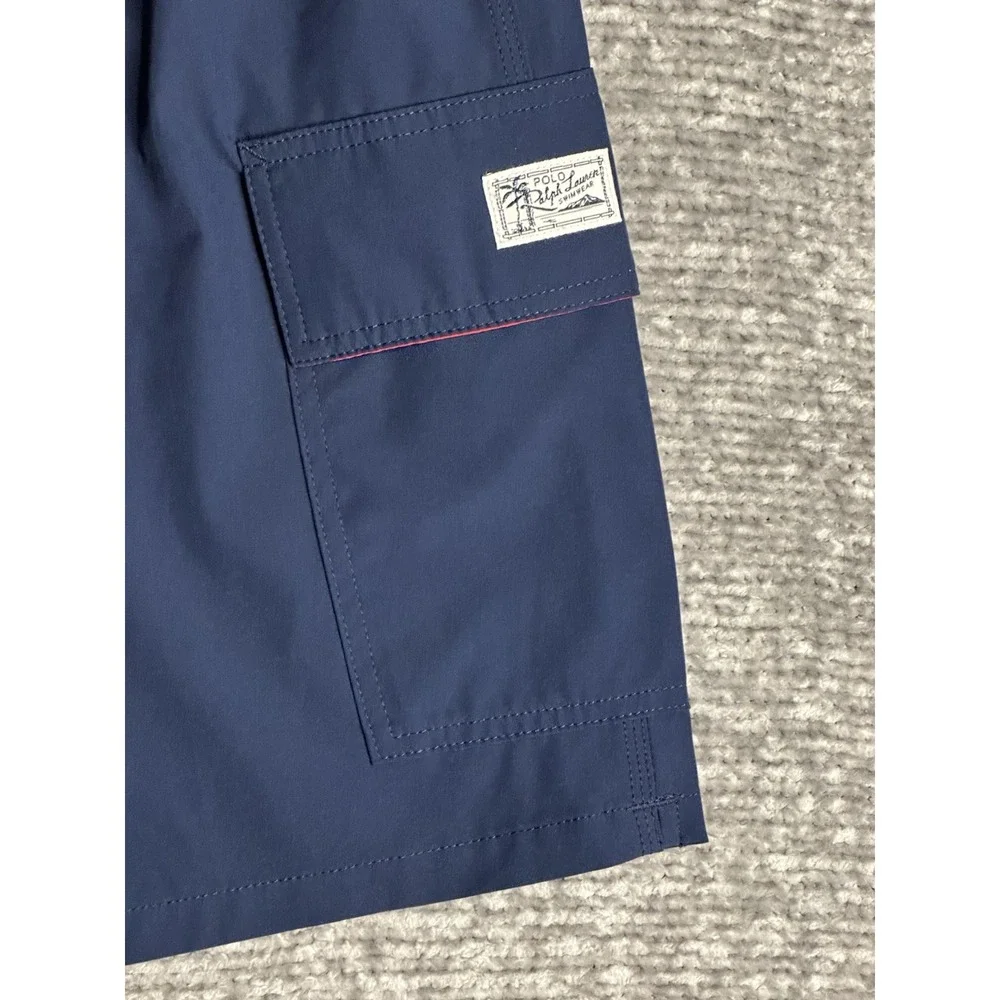 Polo Ralph Lauren Swimwear Cargo Swim Trunks Lined Pony Navy Mens 2XB